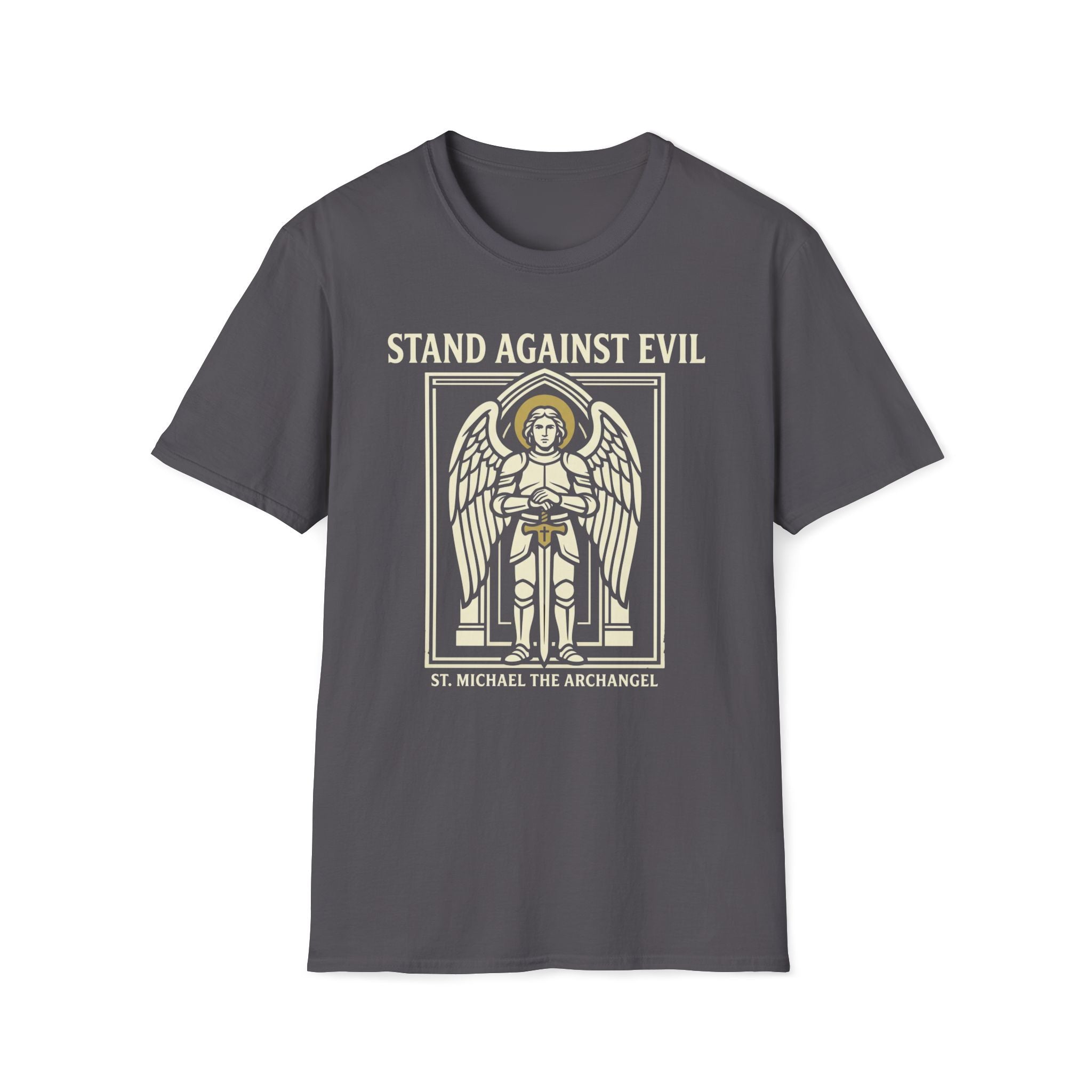 St. Michael Stand Against Evil Gothic Seal T-Shirt