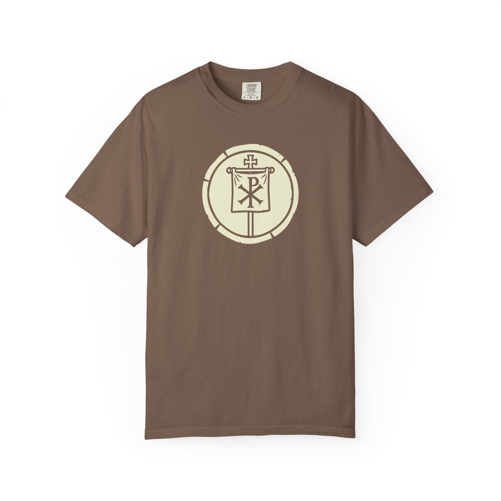 Chi-Rho Victory Medallion Catholic T-Shirt