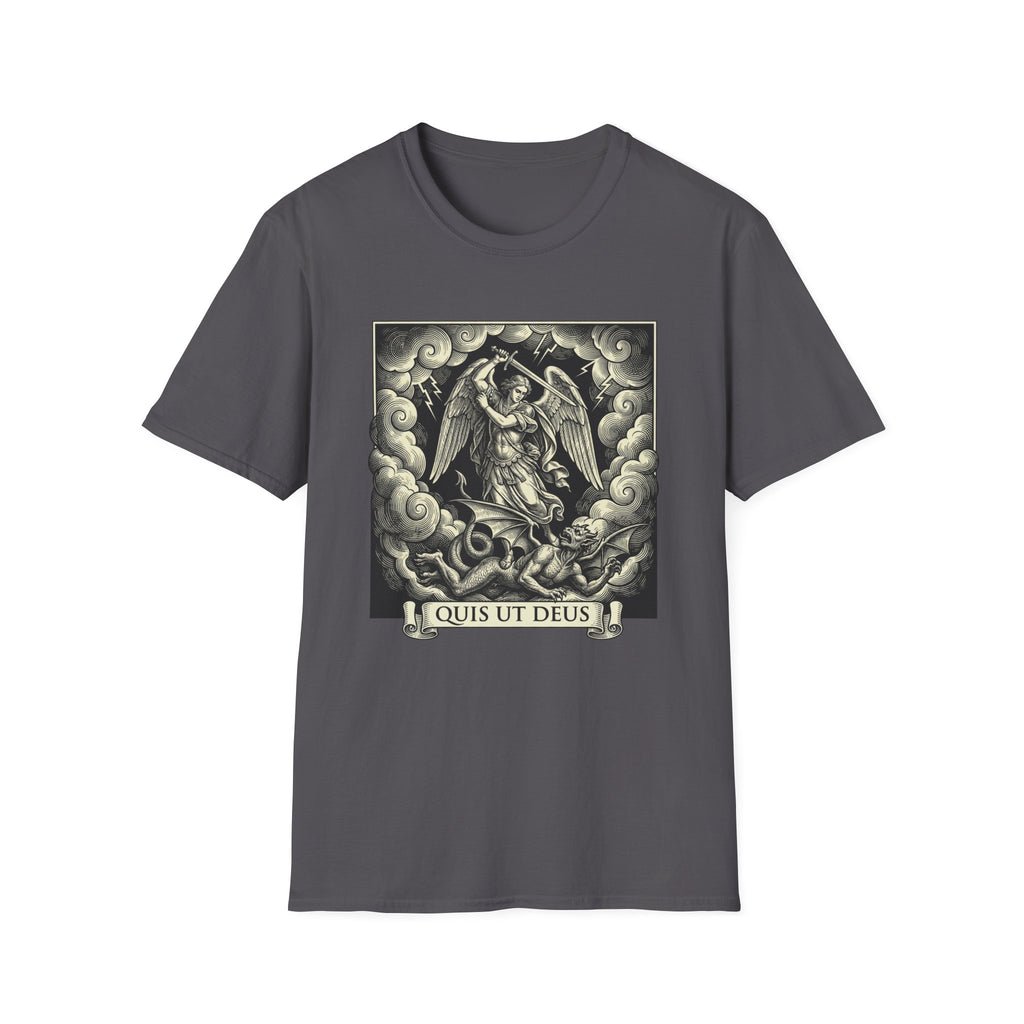 Quis Ut Deus Engraving T-Shirt