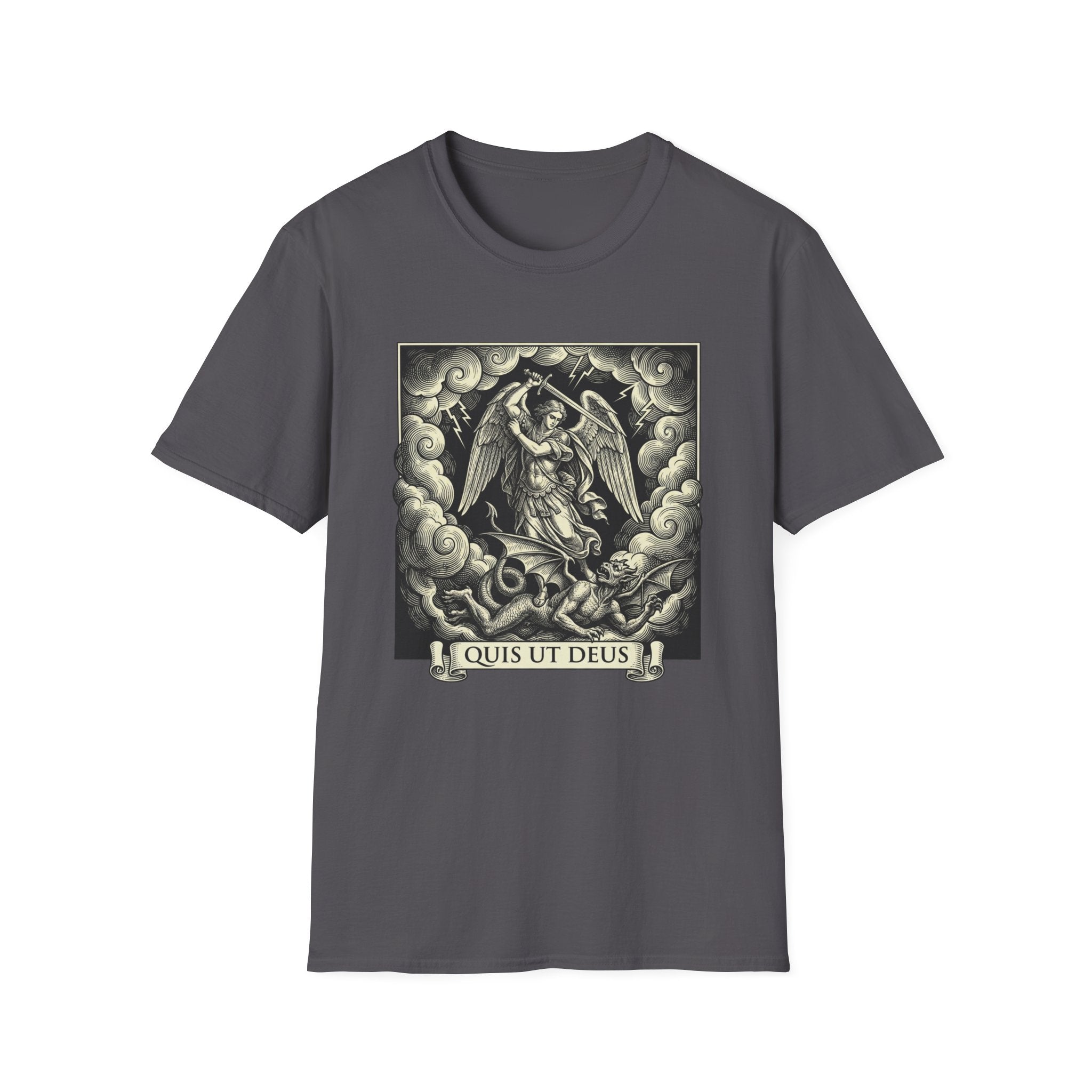 Quis Ut Deus Engraving T-Shirt