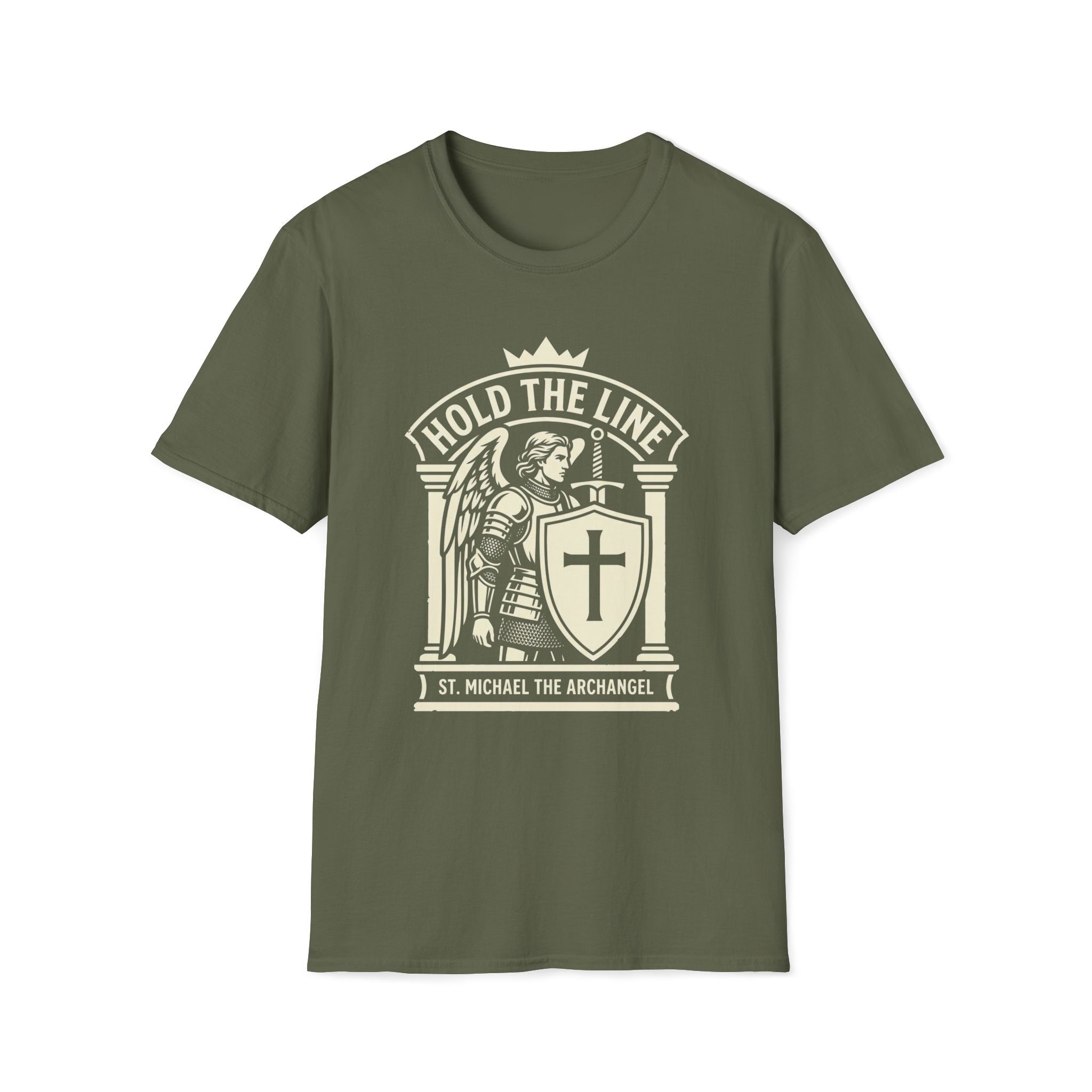 St. Michael Hold the Line Heraldic Shield T-Shirt