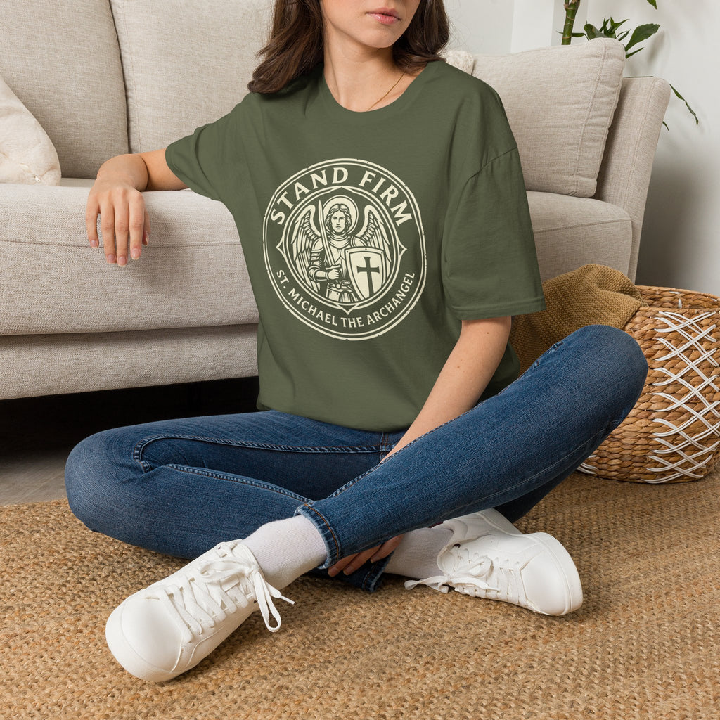 St. Michael Stand Firm Medieval Defender Seal T-Shirt
