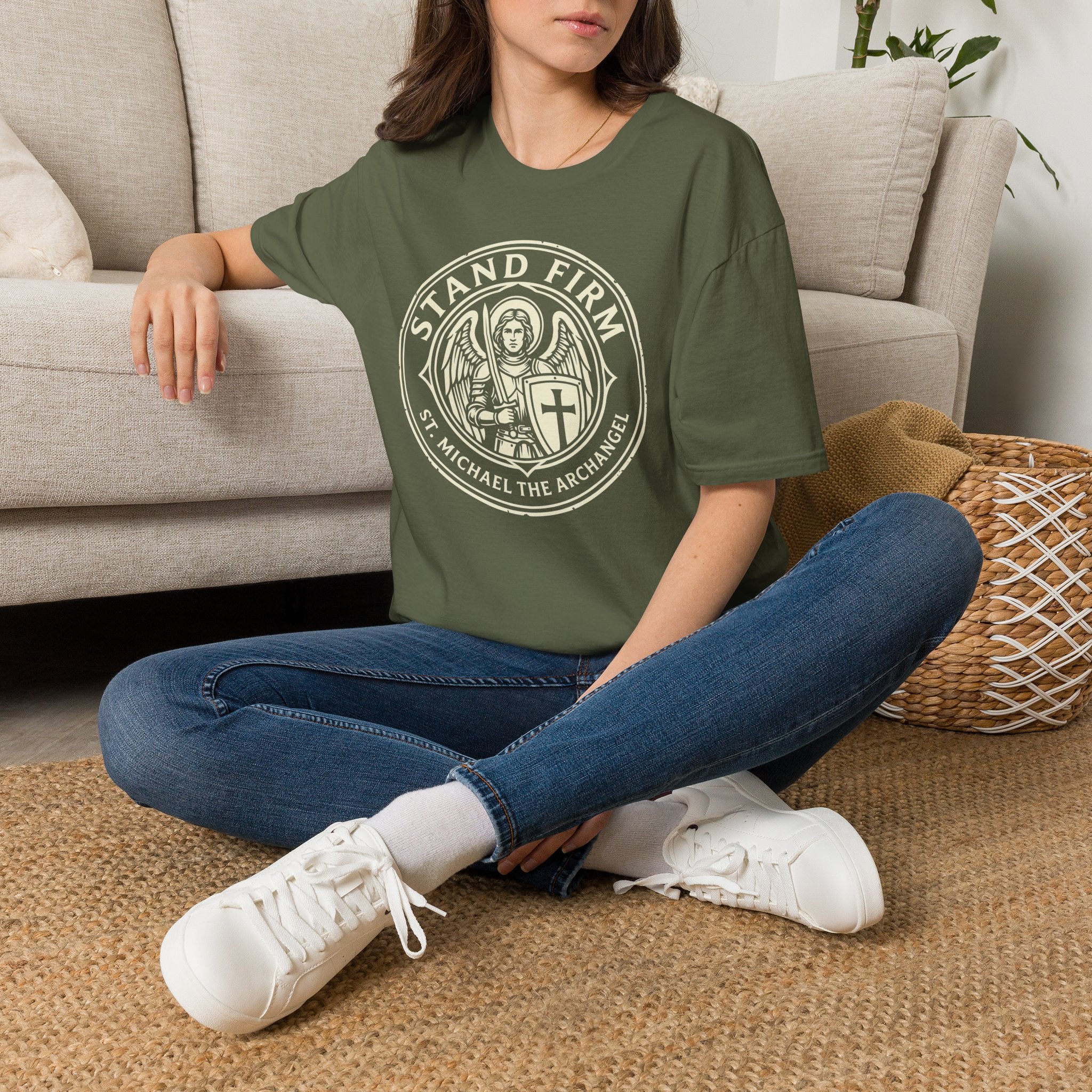 St. Michael Stand Firm Medieval Defender Seal T-Shirt